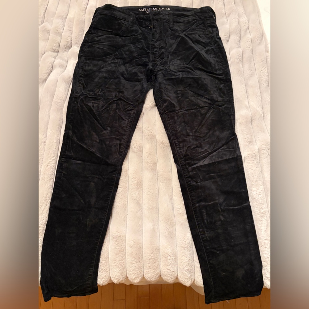 American Eagle Outfitters Black Velvet Pants